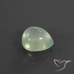 Prehnite Pale Yellowish Green    Natural 3.51ct, Formato de pêra, Transparente/Translúcido