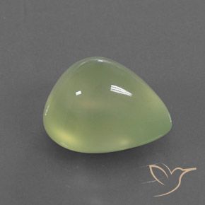 Prehnite Pale Pear Green  Natural 4.73ct, Formato de pêra, Transparente/Translúcido