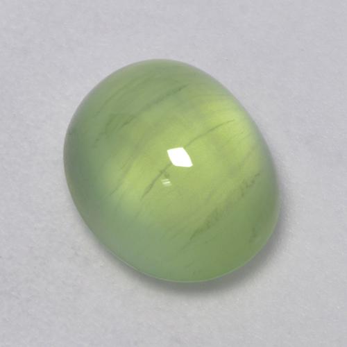 Prehnita verde natural 3,11ct, corte oval, transparente