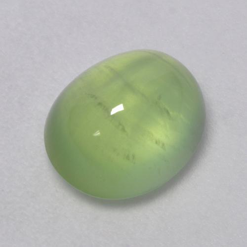 Prehnita verde natural 3,11ct, corte oval, transparente