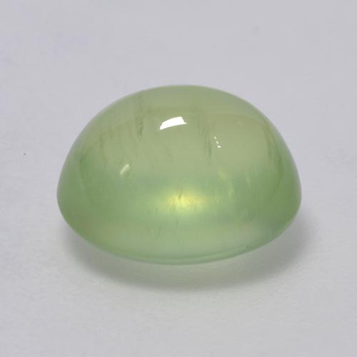 Prehnita verde natural 3,11ct, corte oval, transparente