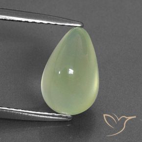 3.02ct Natural Yellow Green  Prehnite, Formato de pêra, Transparente/Translúcido