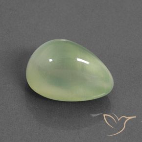 Prehnite Yellow Green  Natural 3.02ct, Formato de pêra, Transparente/Translúcido