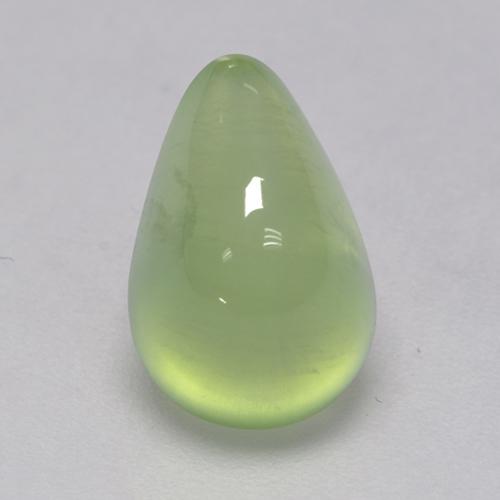 Prehnita verde natural 3,11ct, formato de pêra, transparente