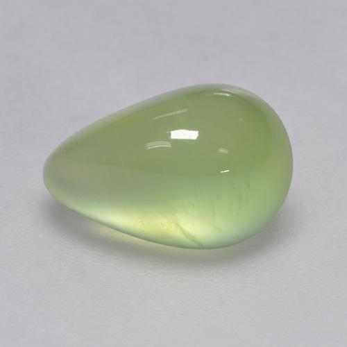 Prehnita verde natural 3,11ct, formato de pêra, transparente