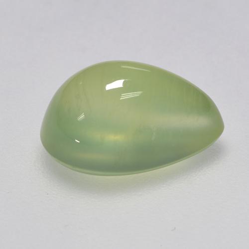 Prehnita verde natural 3,11ct, formato de pêra, transparente