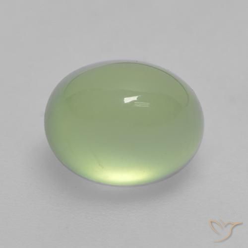 Prehnita verde natural 2,70ct, corte oval, transparente