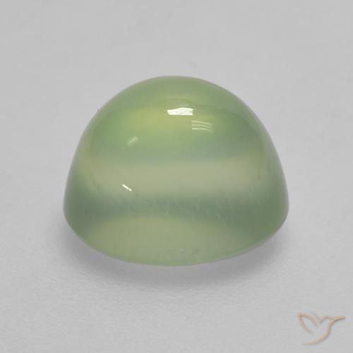 Prehnita verde natural 2,70ct, corte oval, transparente