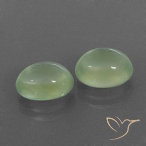 Pedras preciosas de Prehnite Light Yellow Green  natural de 4.83 ct, oval, Transparente/Translúcido