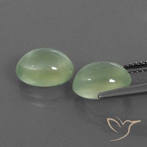 Pedras preciosas de Prehnite Light Yellow Green  natural de 4.83 ct, oval, Transparente/Translúcido