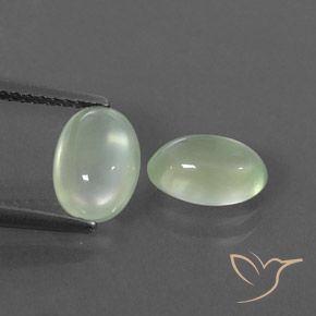 2.46ctw Natural Pale Pear Green  Prehnite, oval, Transparente/Translúcido