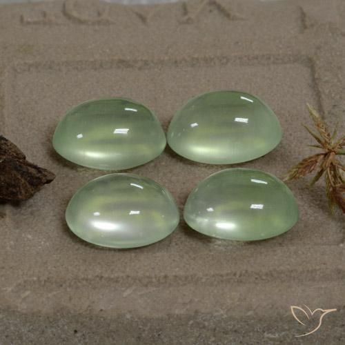 9.96ctw Natural Amarelo Claro Verde Prehnite, oval, Transparente
