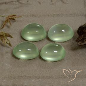 Pedras preciosas de Prehnite Yellow Green  natural de 6.06 ct, oval, Transparente