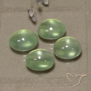 Pedras preciosas de Prehnite Very Light Green  natural de 8.03 ct, oval, Transparente/Translúcido