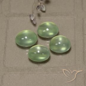 Pedras preciosas de Prehnite Very Light Green  natural de 8.03 ct, oval, Transparente/Translúcido