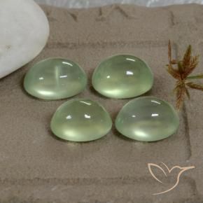 Pedras preciosas de Prehnite Pale Pear Green  natural de 8.18 ct, oval, Transparente