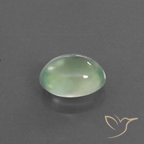 Prehnite Verde Sábio Muito Claro Natural 1.49ct, oval, Transparente/Translúcido