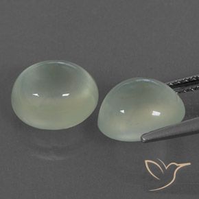 Pedras preciosas de Prehnite Light Hazel Green    natural de 6.26 ct, oval, Transparente/Translúcido