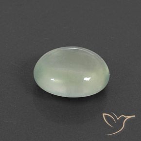 Prehnite Verde acinzentado Natural 3.34ct, oval, Transparente