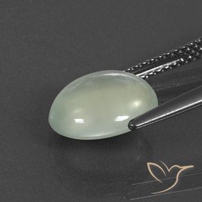 Prehnite Verde acinzentado Natural 3.34ct, oval, Transparente