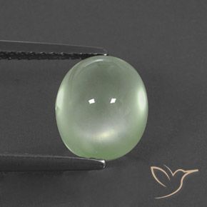 3.30ct Natural Verde Sábio Muito Claro Prehnite, oval, Transparente/Translúcido