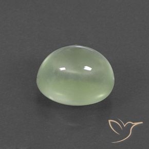 Prehnite Verde Sábio Muito Claro Natural 3.30ct, oval, Transparente/Translúcido