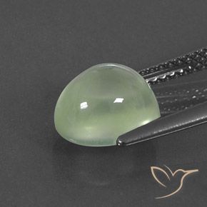 Prehnite Verde Sábio Muito Claro Natural 3.30ct, oval, Transparente/Translúcido