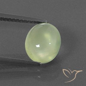 2.40ct Natural Pale Pear Green  Prehnite, oval, Transparente/Translúcido