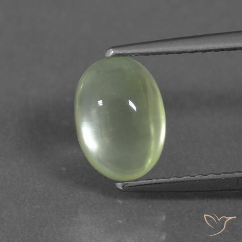 1.69ct Natural Medium Green  Prehnite, oval, Transparente