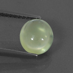 Prehnita verde natural 1,43ct, corte oval, transparente
