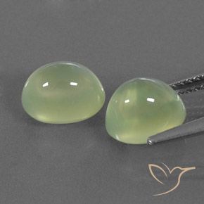 Pedras preciosas de Prehnite Yellow Green  natural de 4.75 ct, oval, Transparente/Translúcido