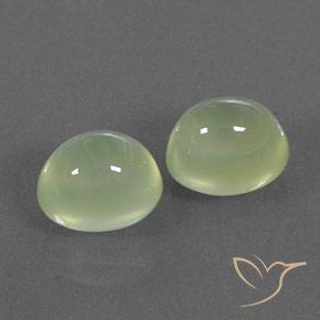 Pedras preciosas de Prehnite Medium Green  natural de 4.71 ct, oval, Transparente/Translúcido