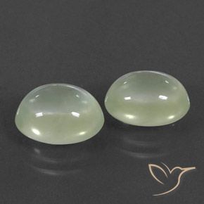 Pedras preciosas de Prehnite Olive Green  natural de 6.09 ct, oval, Transparente