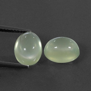 Pedras preciosas de prehnita verde natural de 5,49 ct, transparente, transparente/translúcido