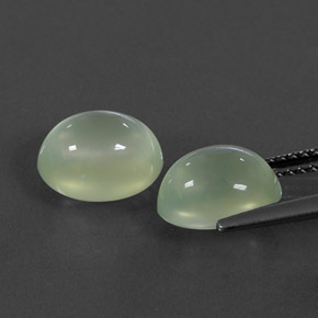 Pedras preciosas de prehnita verde natural de 5,49 ct, transparente, transparente/translúcido