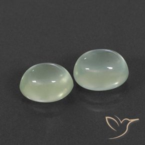 Pedras preciosas de Prehnite Luz verde natural de 4.03 ct, oval, Transparente/Translúcido