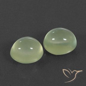 Pedras preciosas de Prehnite Yellow Green  natural de 5.48 ct, oval, Transparente/Translúcido