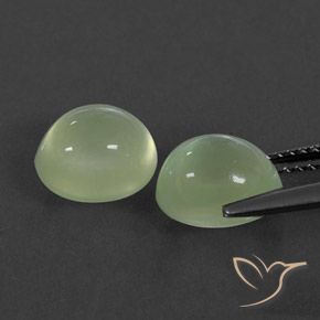 Pedras preciosas de Prehnite Yellow Green  natural de 5.48 ct, oval, Transparente/Translúcido