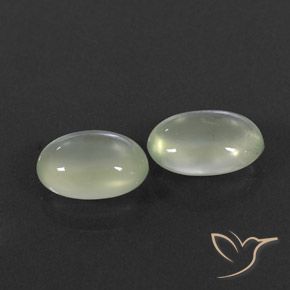 Pedras preciosas de Prehnite Pale Green  natural de 3.52 ct, oval, Transparente/Translúcido