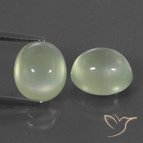 7.78ctw Natural Light Green  Prehnite, oval, Transparente/Translúcido