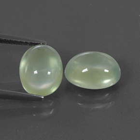 Pedras preciosas de prehnita verde natural de 4,90 ct, transparente, transparente/translúcido