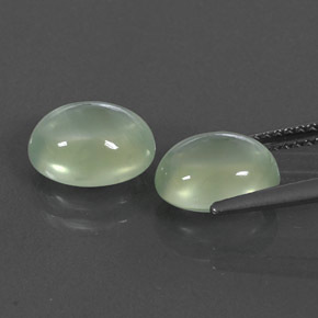 Pedras preciosas de prehnita verde natural de 4,90 ct, transparente, transparente/translúcido