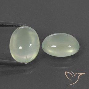 6.97ctw Natural Verde acinzentado Prehnite, oval, Transparente/Translúcido