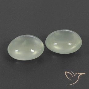 Pedras preciosas de Prehnite Olive Green  natural de 5.53 ct, oval, Transparente/Translúcido