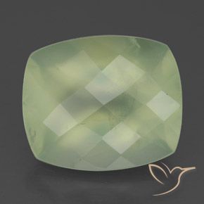 Prehnita verde natural 5,58ct, almofada cortada, translúcido