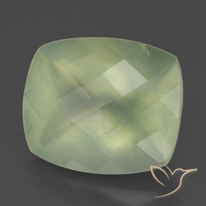 Prehnita verde natural 5,58ct, almofada cortada, translúcido