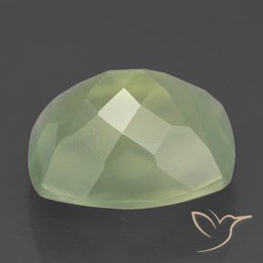 Prehnita verde natural 5,58ct, almofada cortada, translúcido