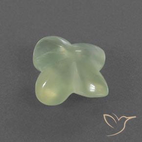 Prehnite Pale Green  Natural 3.40ct, Flor cortada, Transparente/Translúcido
