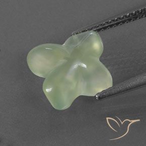 Prehnite Pale Green  Natural 3.40ct, Flor cortada, Transparente/Translúcido