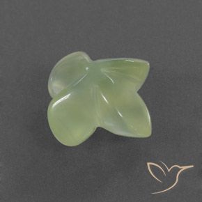 Prehnite Pale Pear Green  Natural 5.10ct, Flor cortada, Transparente/Translúcido